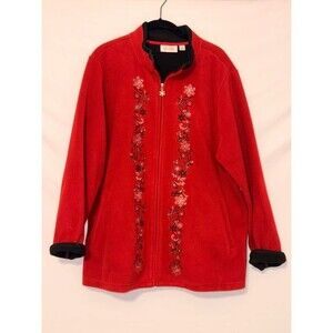 D&Co. fleece christmas jacket with snowflake zipper
